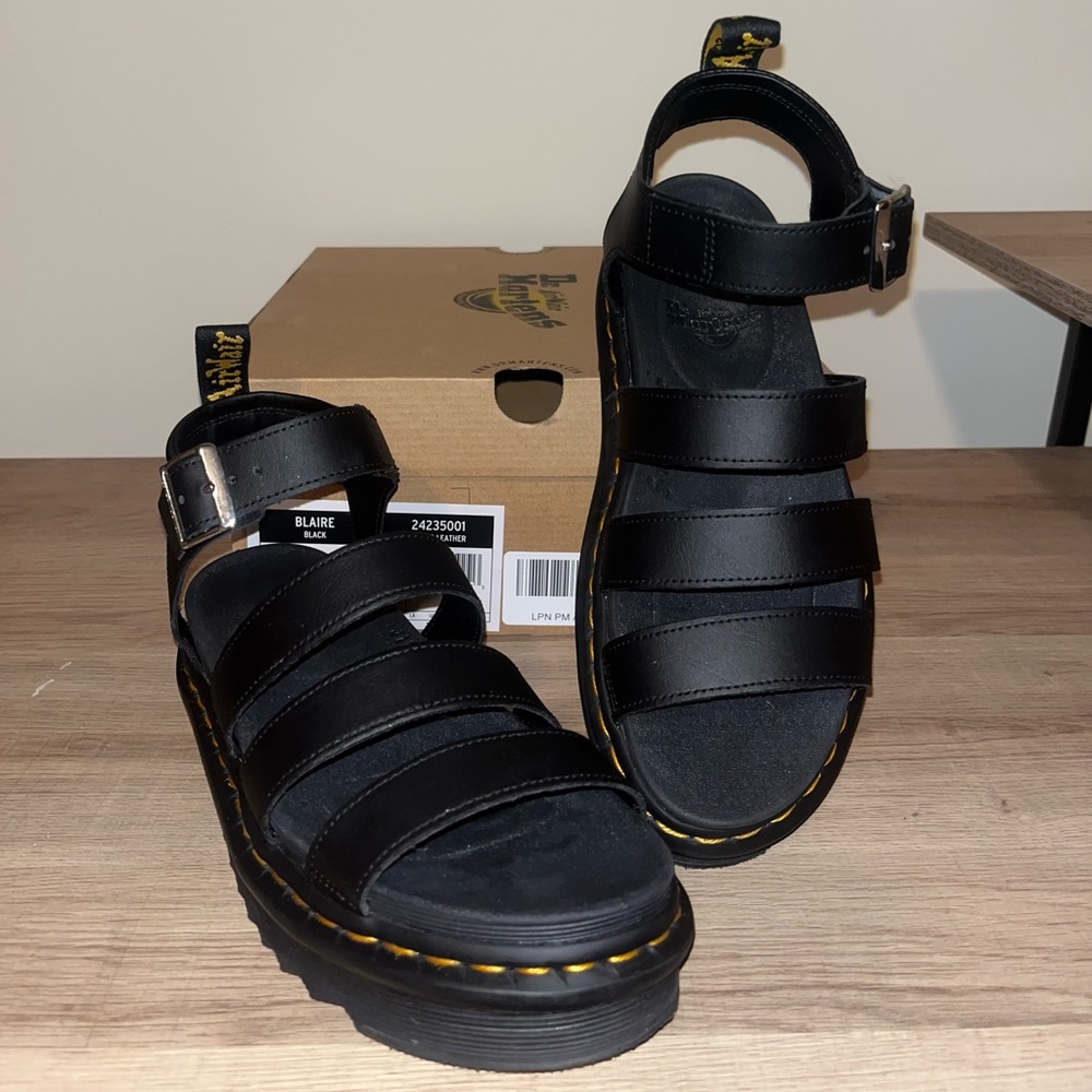 Dr. Martens Blaire Hydro Leather Strap Sandels